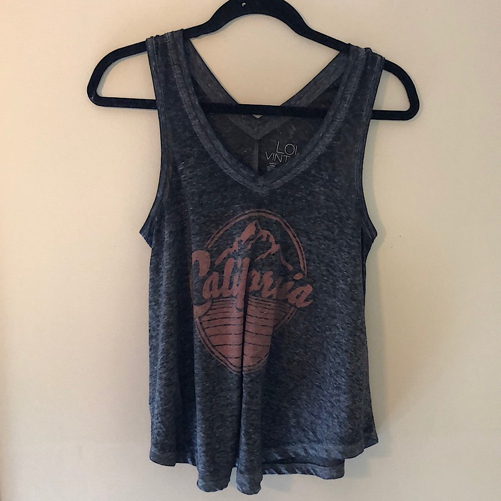 LOL Vintage Grey “California” Logo Tank Top